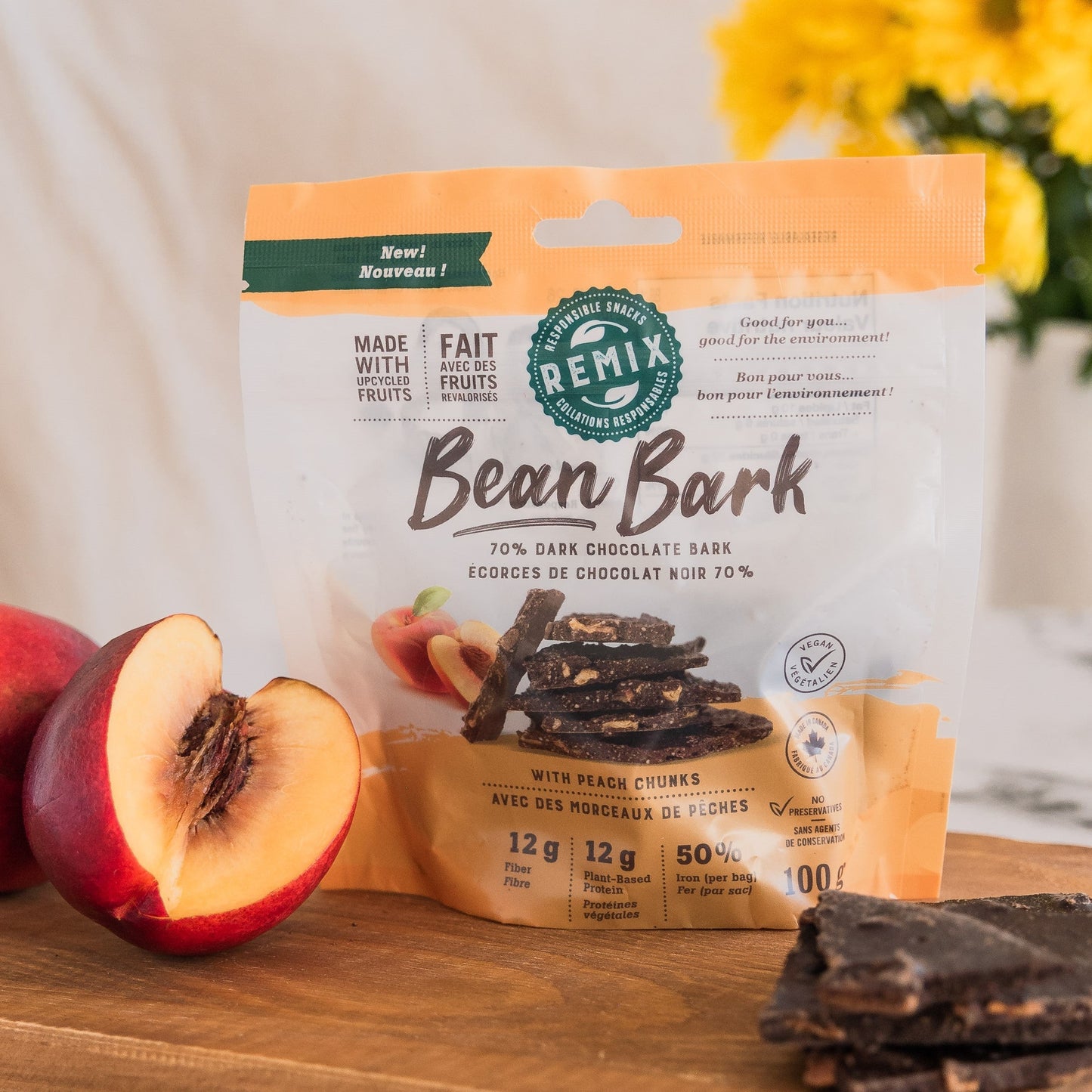 Bean Bark Peach - Remix Snacks